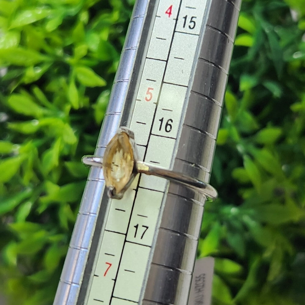 925 Sterling Silver Marquise Citrine Ring