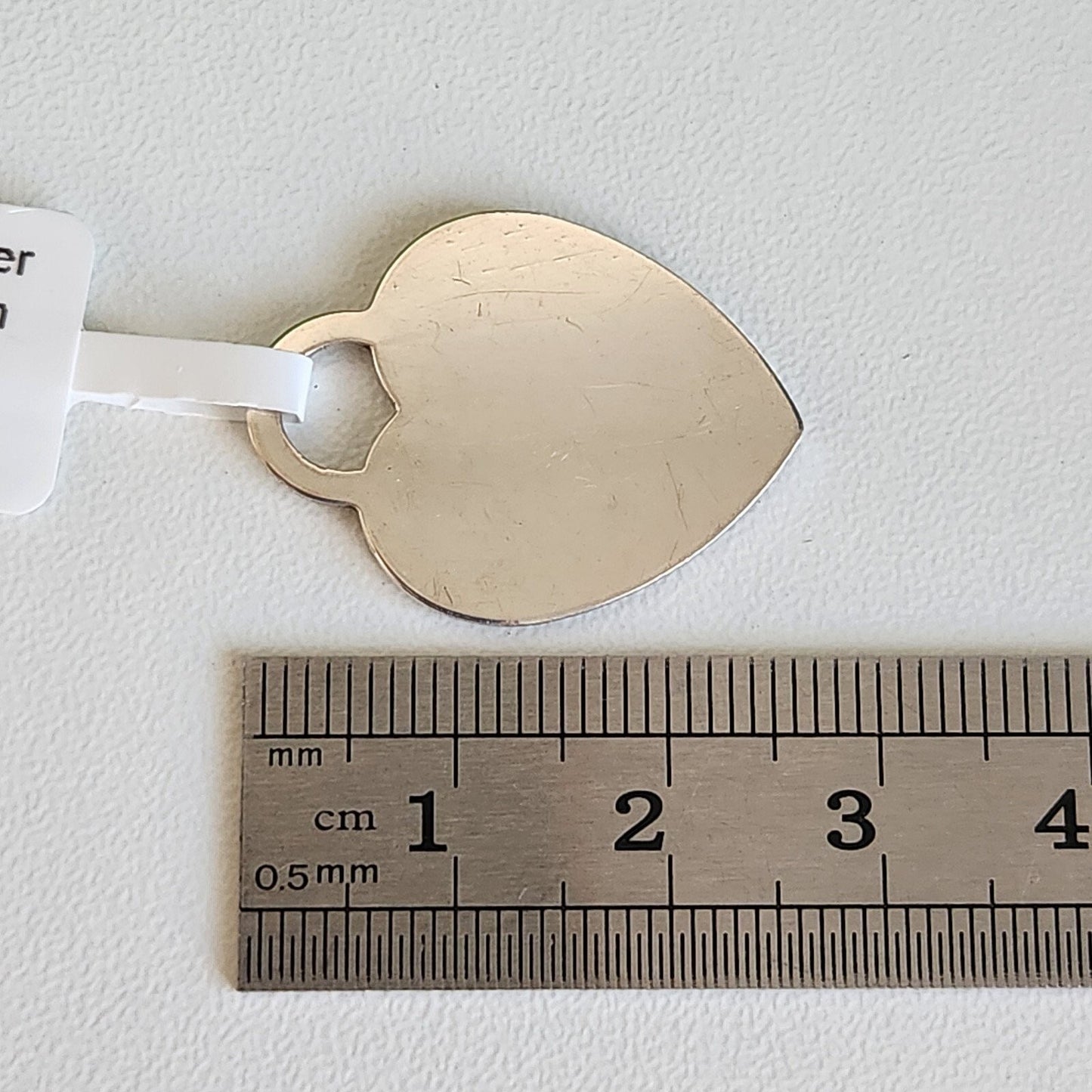 925 Sterling Silver Heart Tag Pendant
