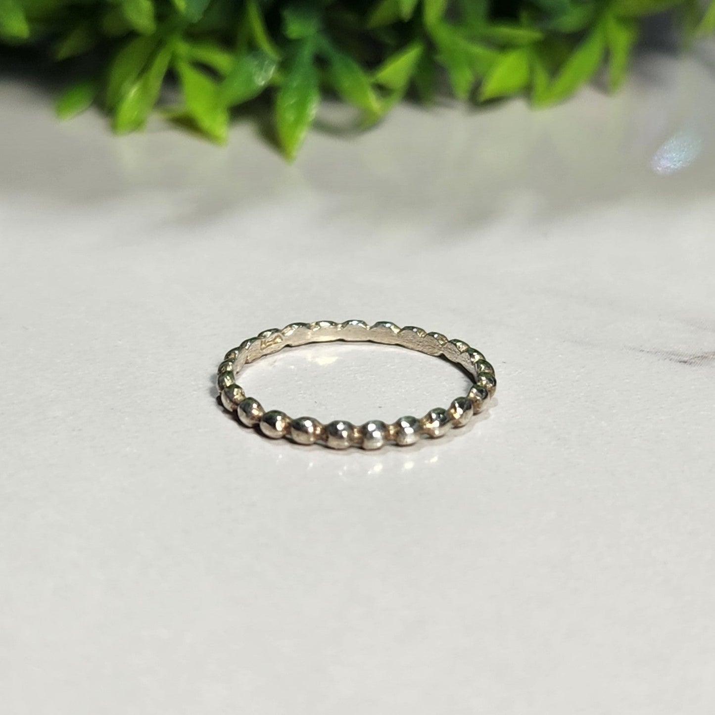 925 Sterling Silver Beaded Ring