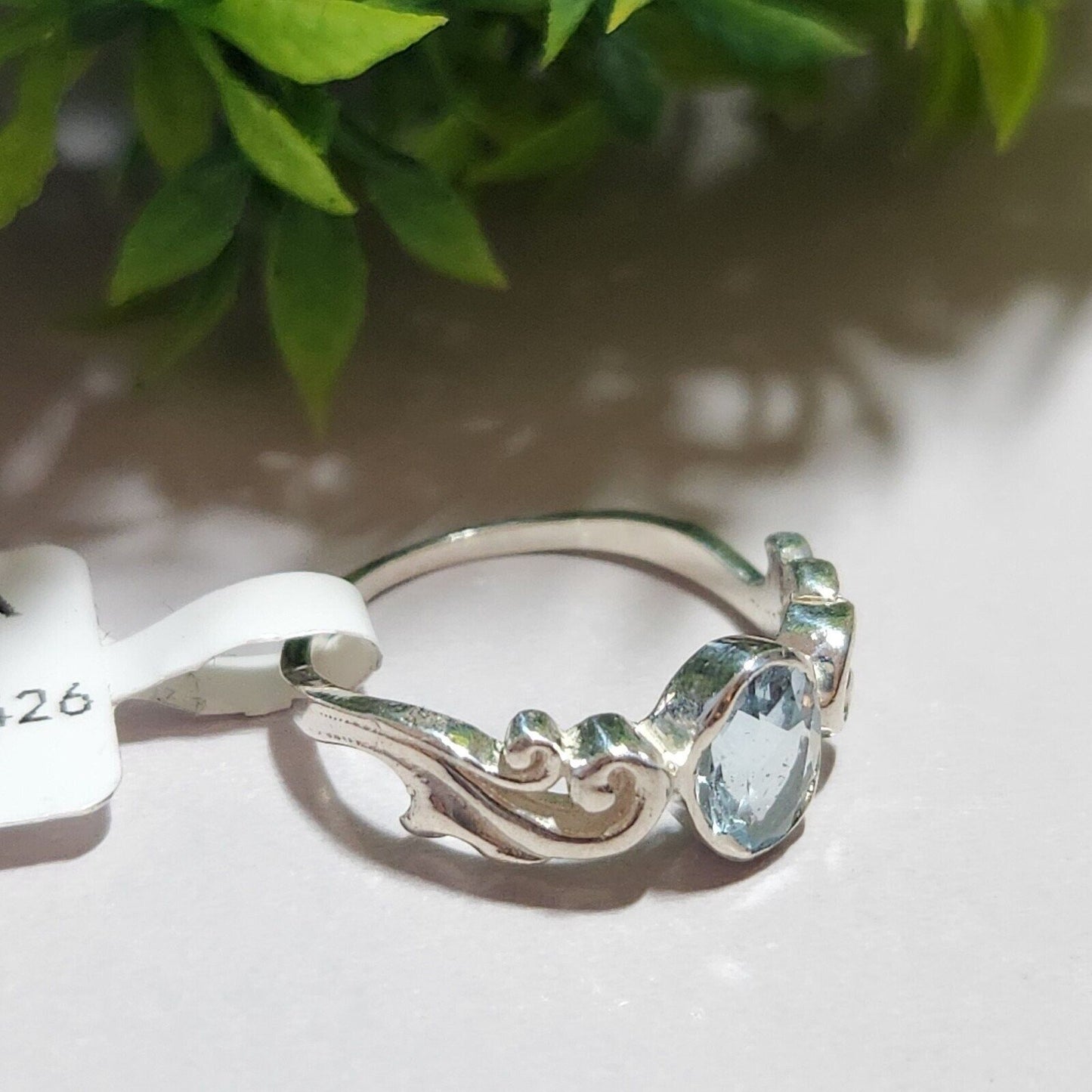 925 Sterling Silver Blue Topaz Ring