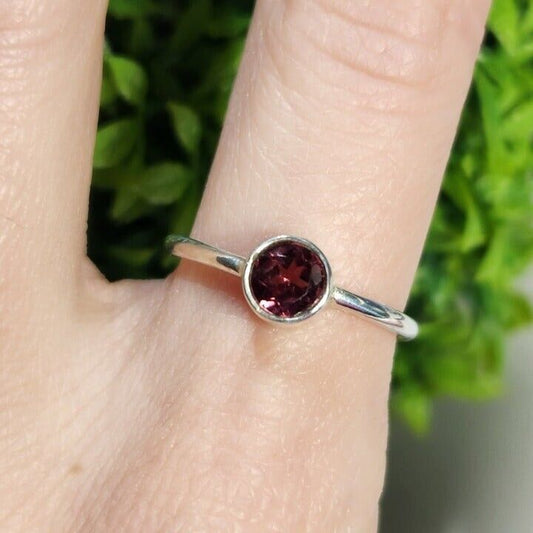 925 Sterling Silver Pink Tourmaline Ring