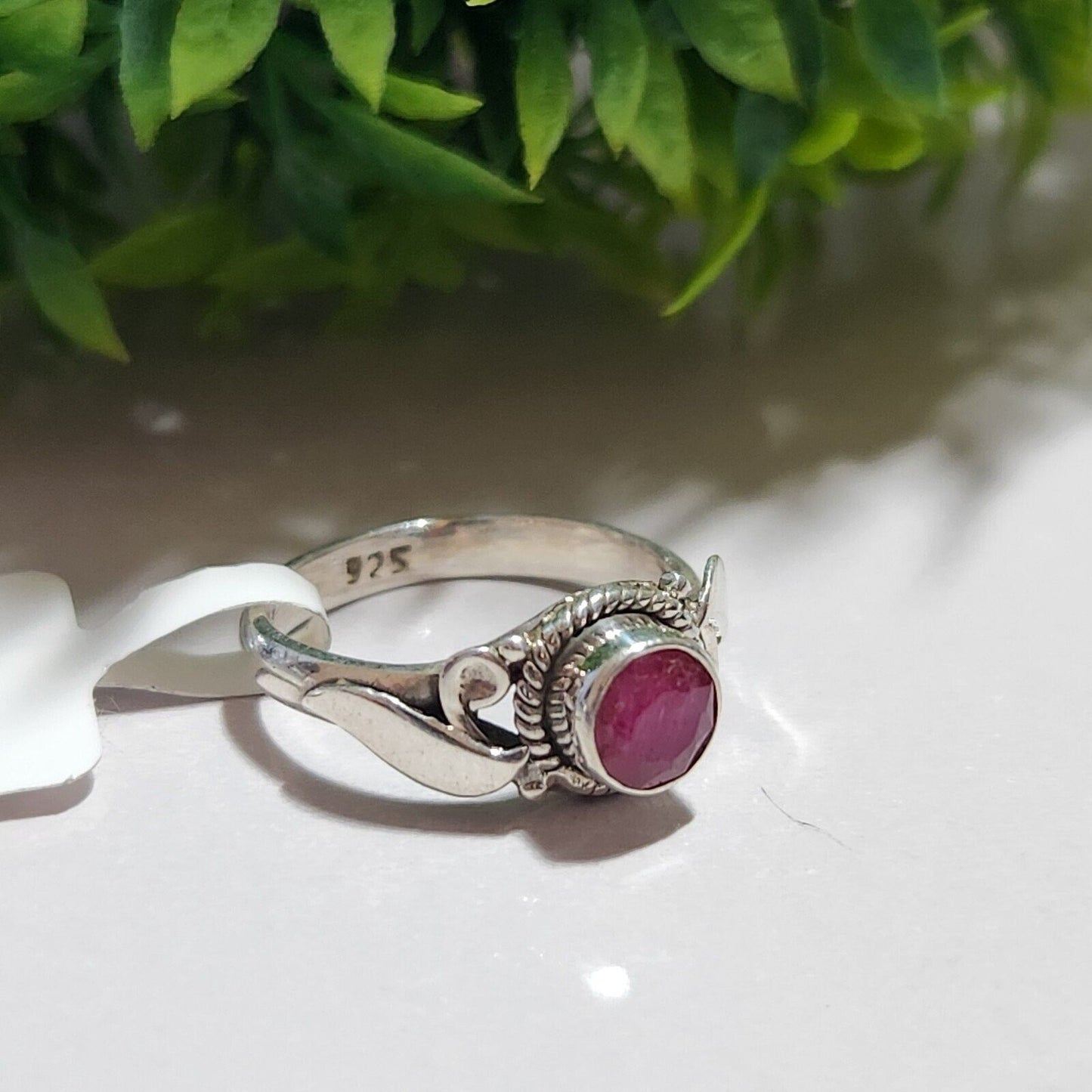 925 Sterling Silver Ruby Ring