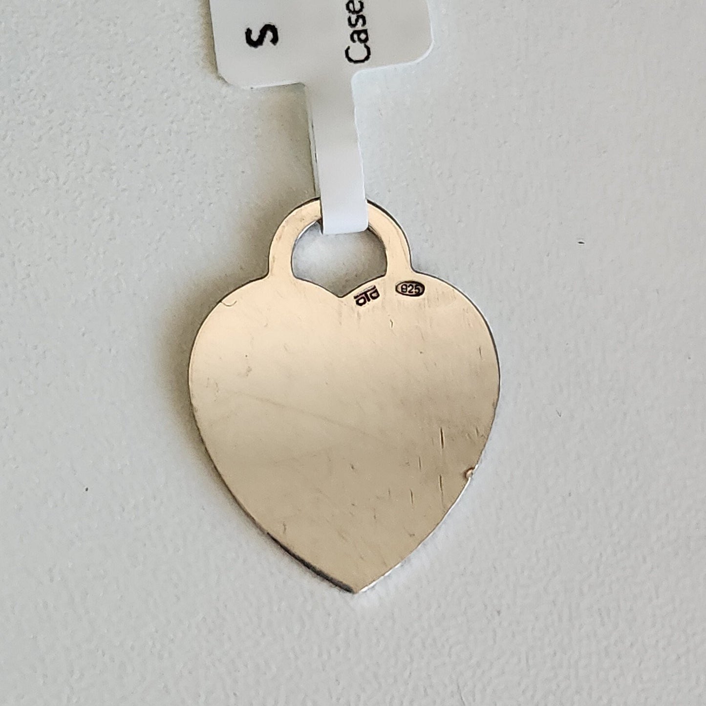925 Sterling Silver Heart Tag Pendant