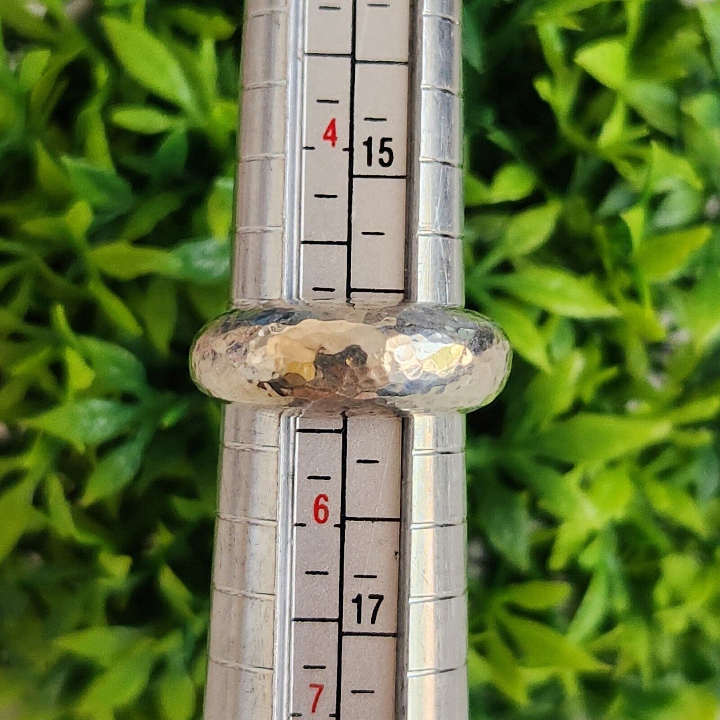 925 Sterling Silver Heavy Hammered Dome Ring