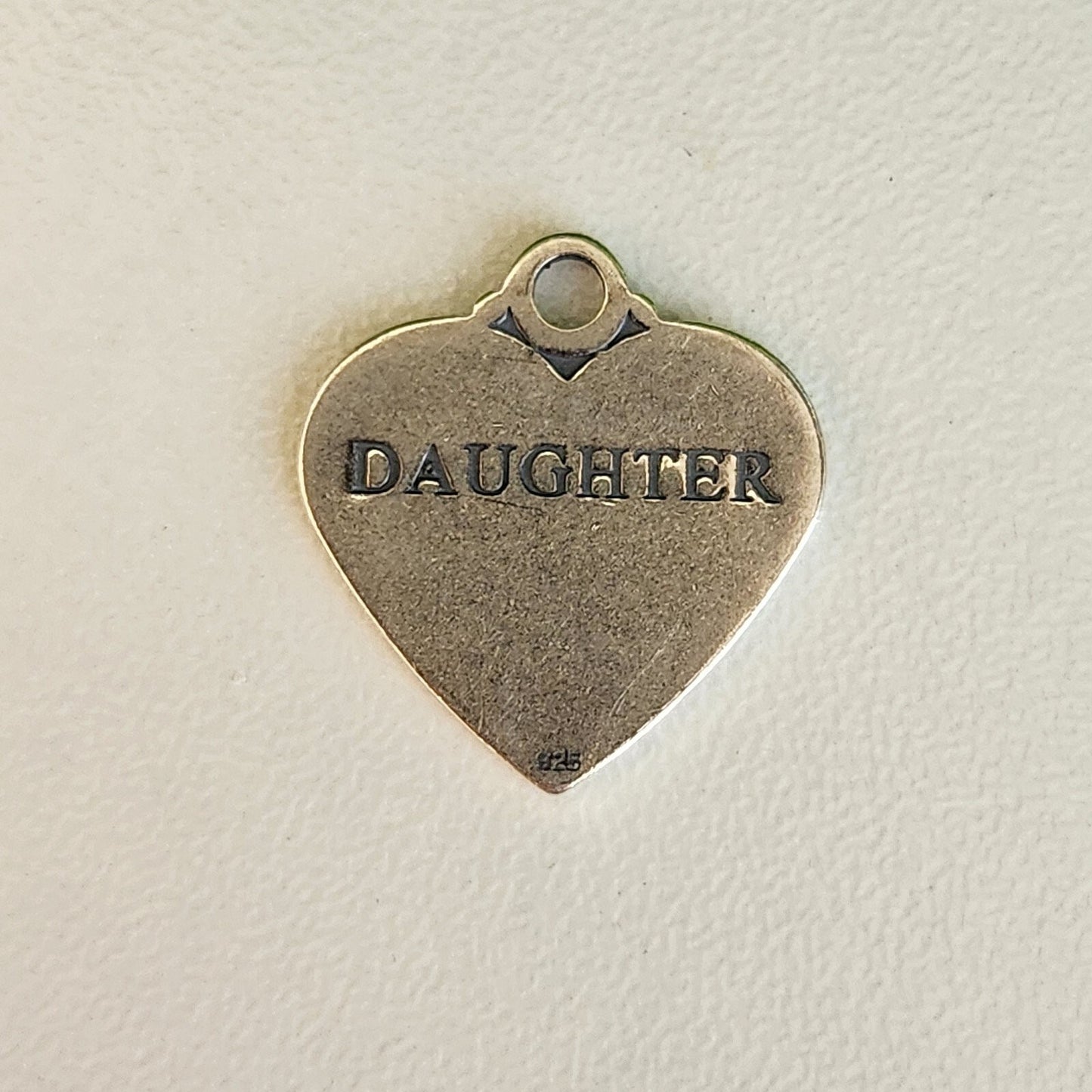 925 Sterling Silver Daughter Heart Charm