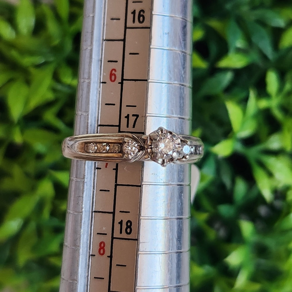 925 Sterling Silver 0.13ct Diamond Ring