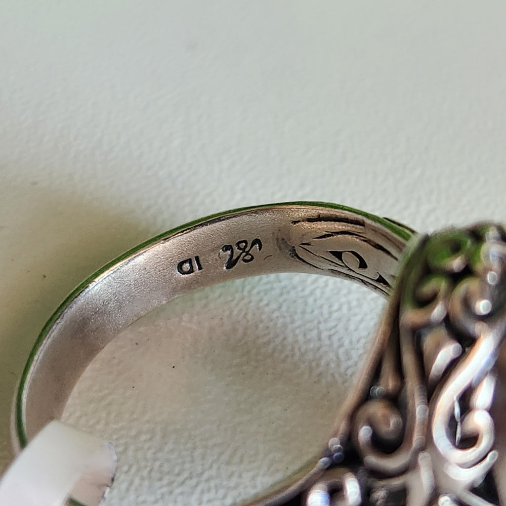 925 Sterling Silver And 18kt Gold Robert Manse Design Prasiolite Ring