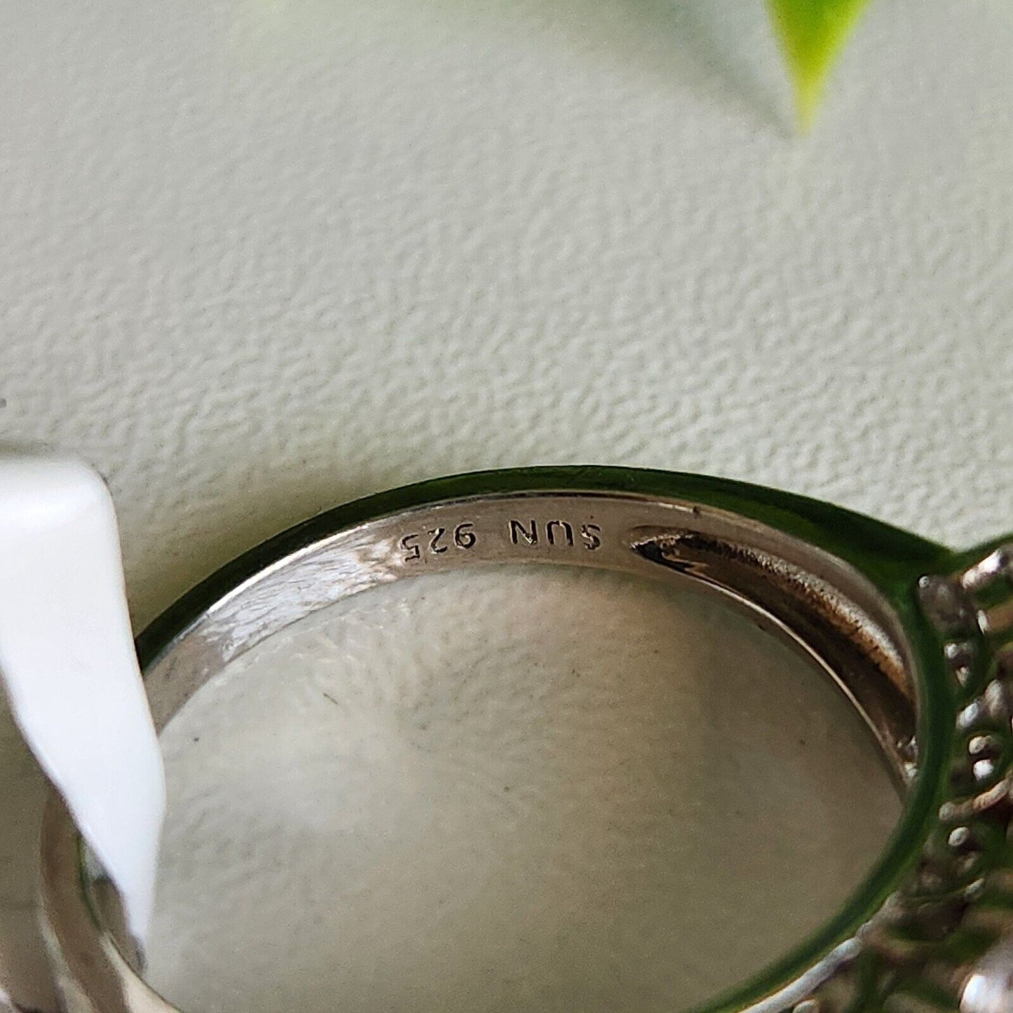 925 Sterling Silver CZ Three Row Ring