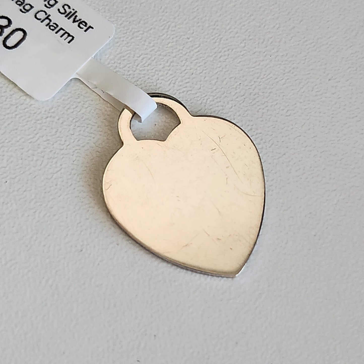 925 Sterling Silver Heart Tag Pendant
