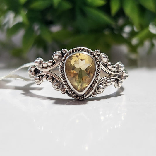 925 Sterling Silver Citrine Ring