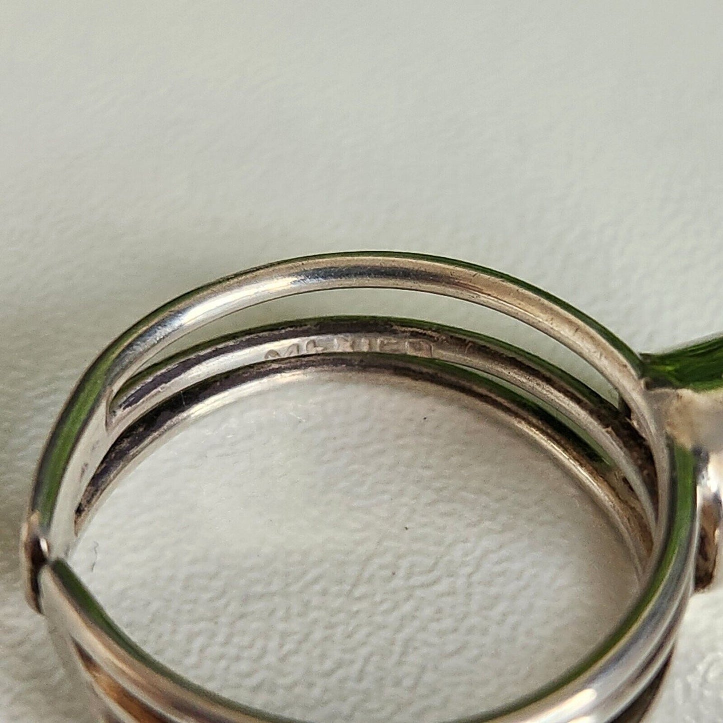 925 Sterling Silver CZ Bezel Adjustable Ring