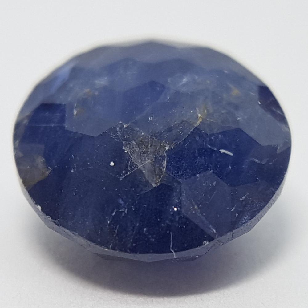 Sapphire - 4.28ct Checkerboard Round Gemstone - Spada Diamonds