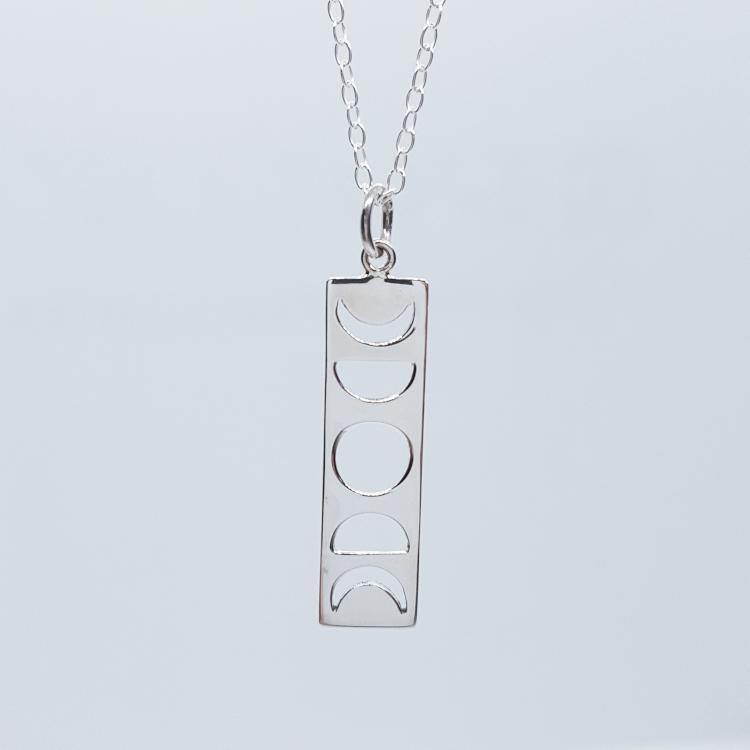 Moon Phases Sterling Silver Necklace - Spada Diamonds