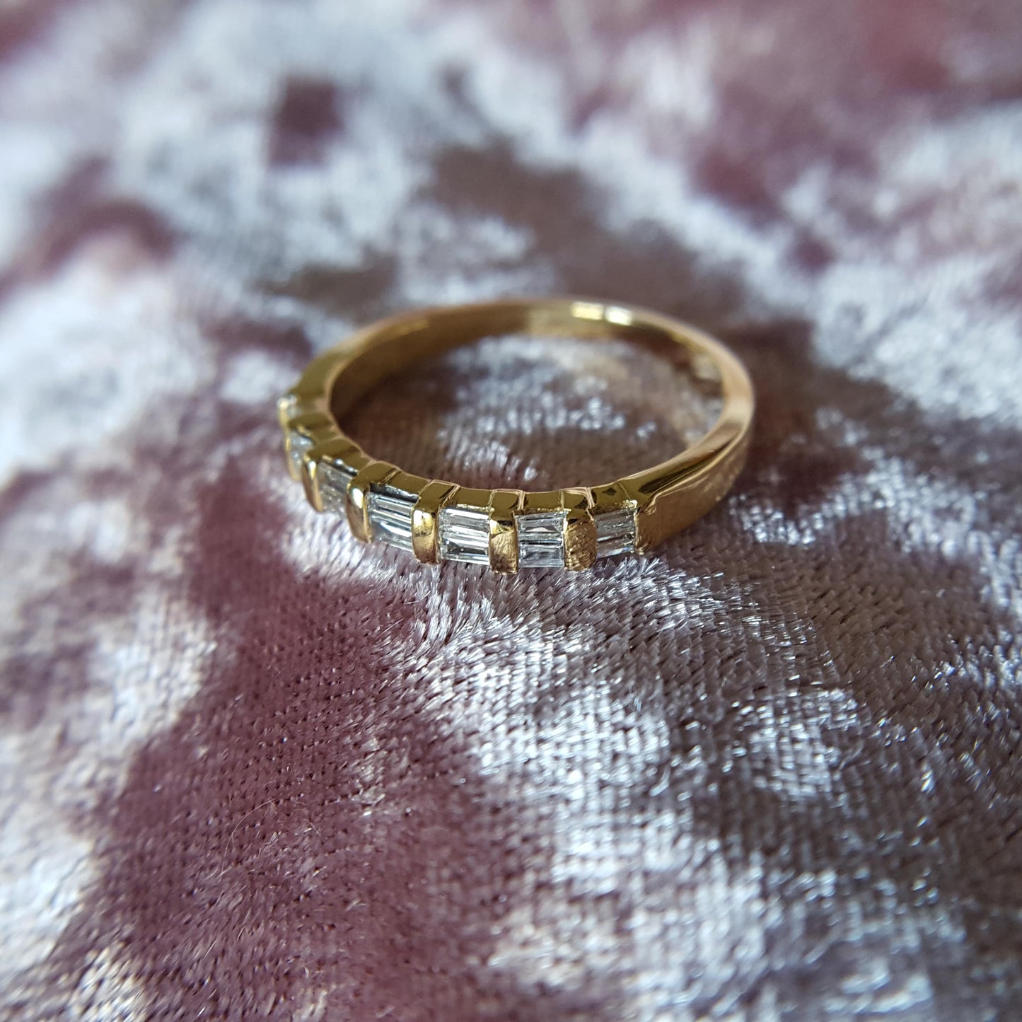 18kt Yellow Gold - Baguette Half Eternity Ring