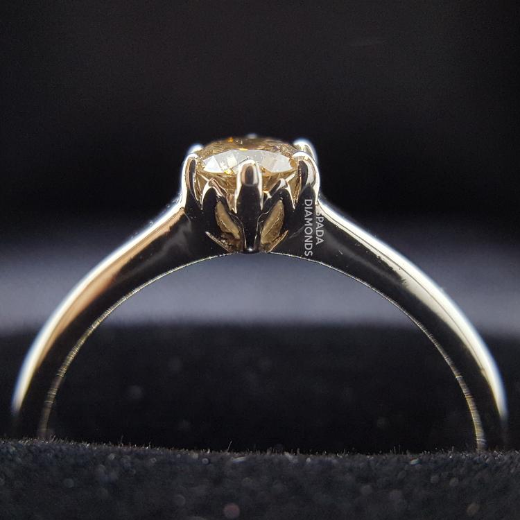 9 karat white gold protea vintage design engagement ring with diamond