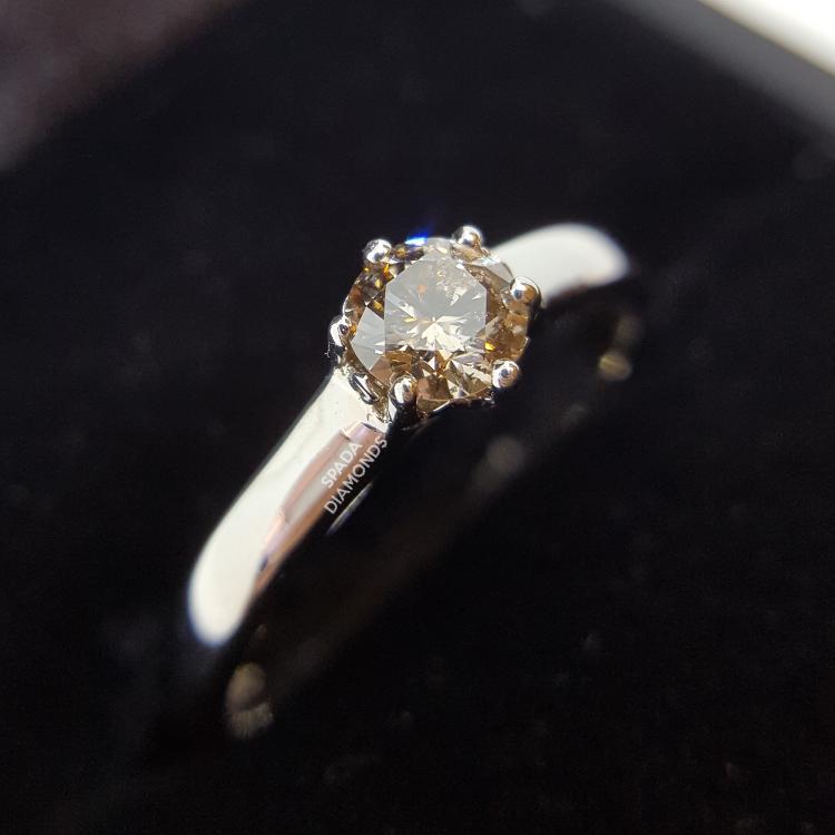 9 karat white gold protea vintage design engagement ring with diamond