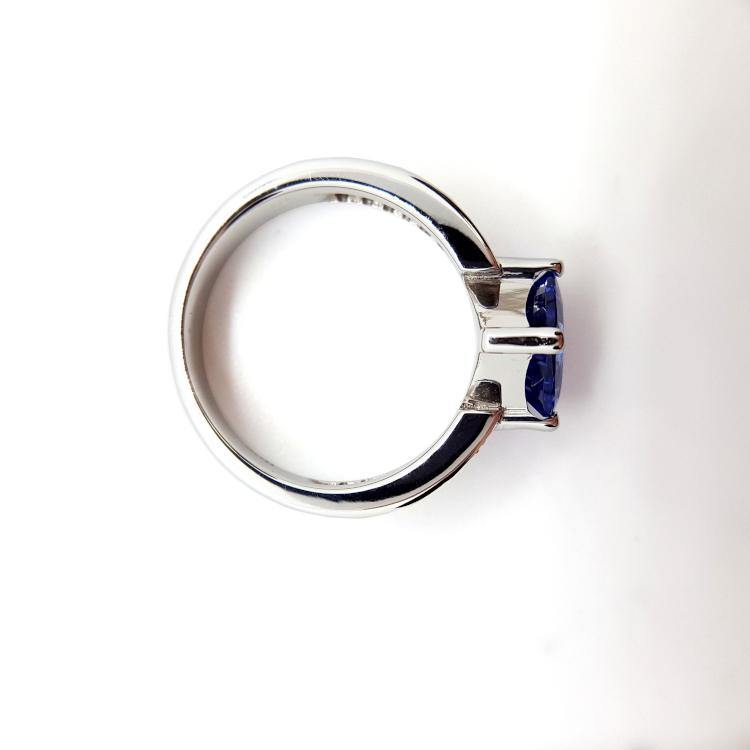 18kt White Gold Tanzanite and Diamond Ring - Spada Diamonds