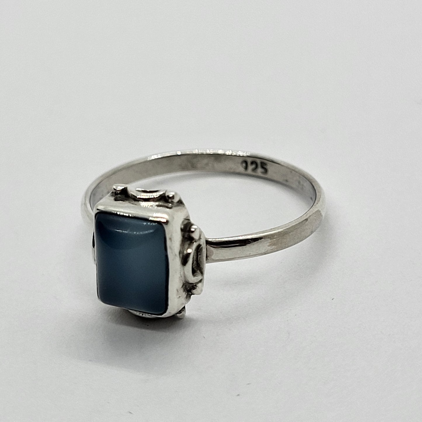 925 Sterling Silver Agate Ring