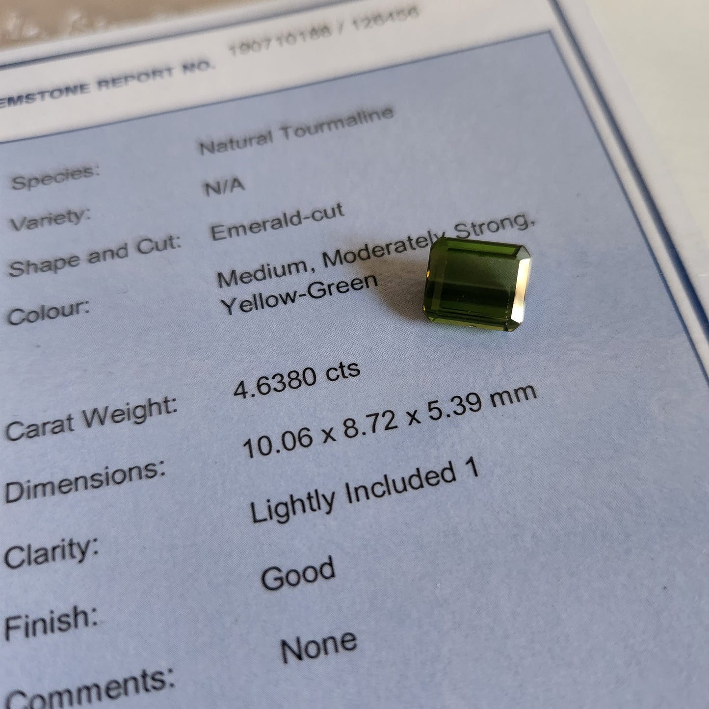 Tourmaline - 4.63ct Emerald Gemstone