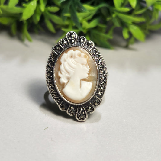 925 Sterling Silver Cameo Ring