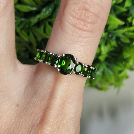 925 Sterling Silver Green Vintage Ring
