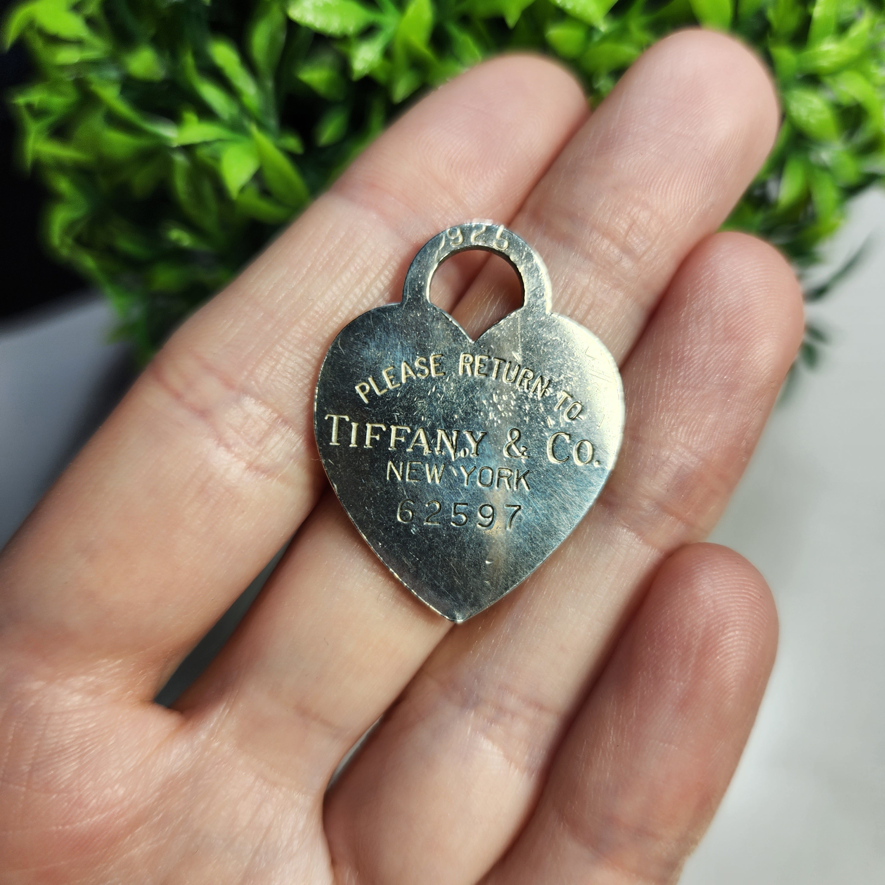 Name & Co. Tiffany style heart tag sterling silver necklace