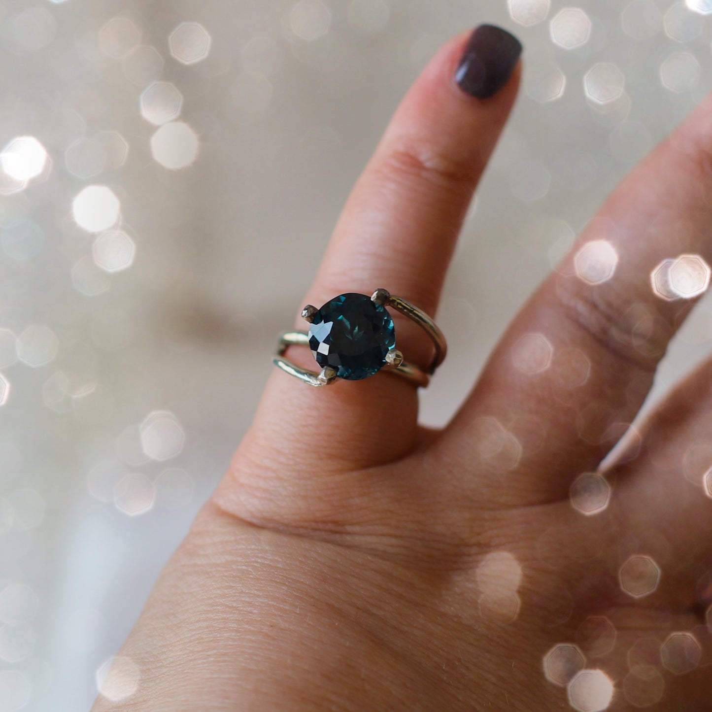 925 Sterling Silver and Indicolite Tourmaline Ring