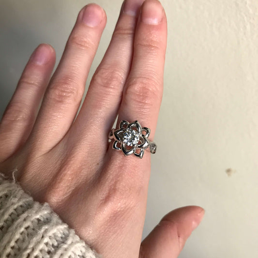 925 Sterling Silver Nenya Flower Ring