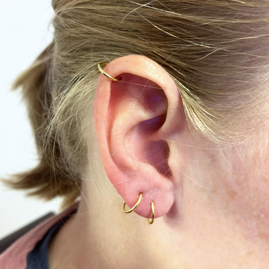 9kt Yellow Gold Endless Hoop Earrings - Spada Diamonds