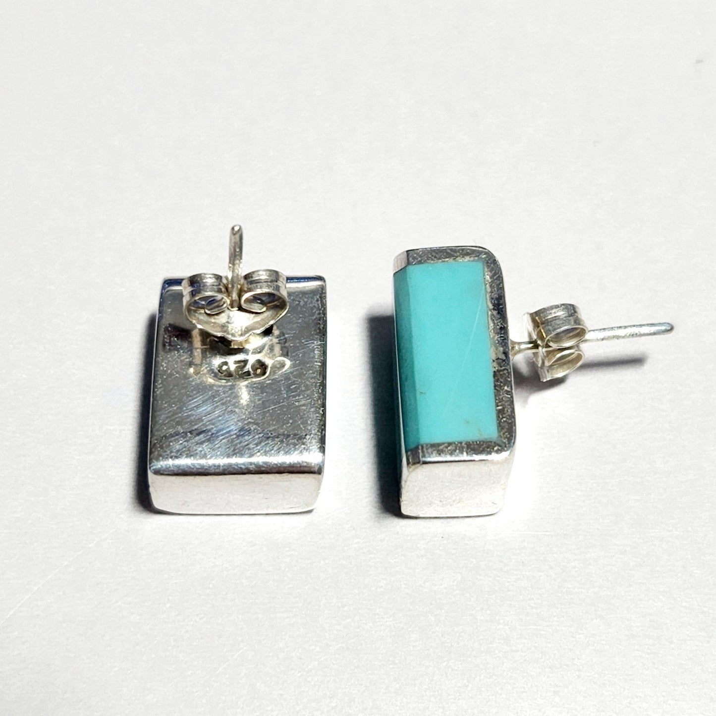 925 Sterling Silver Turquoise Stud Earrings