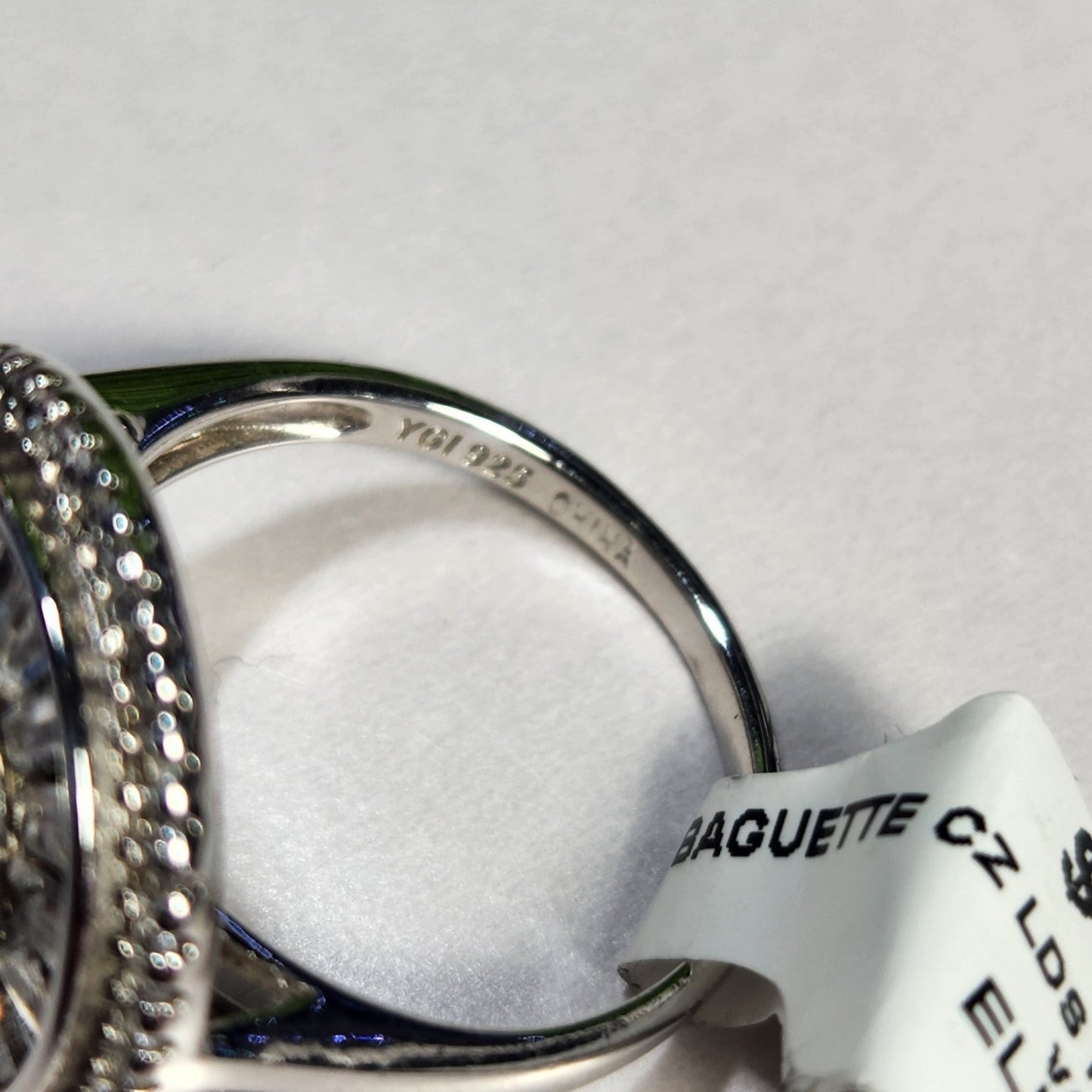 925 Sterling Silver Baguette Art Deco Ring