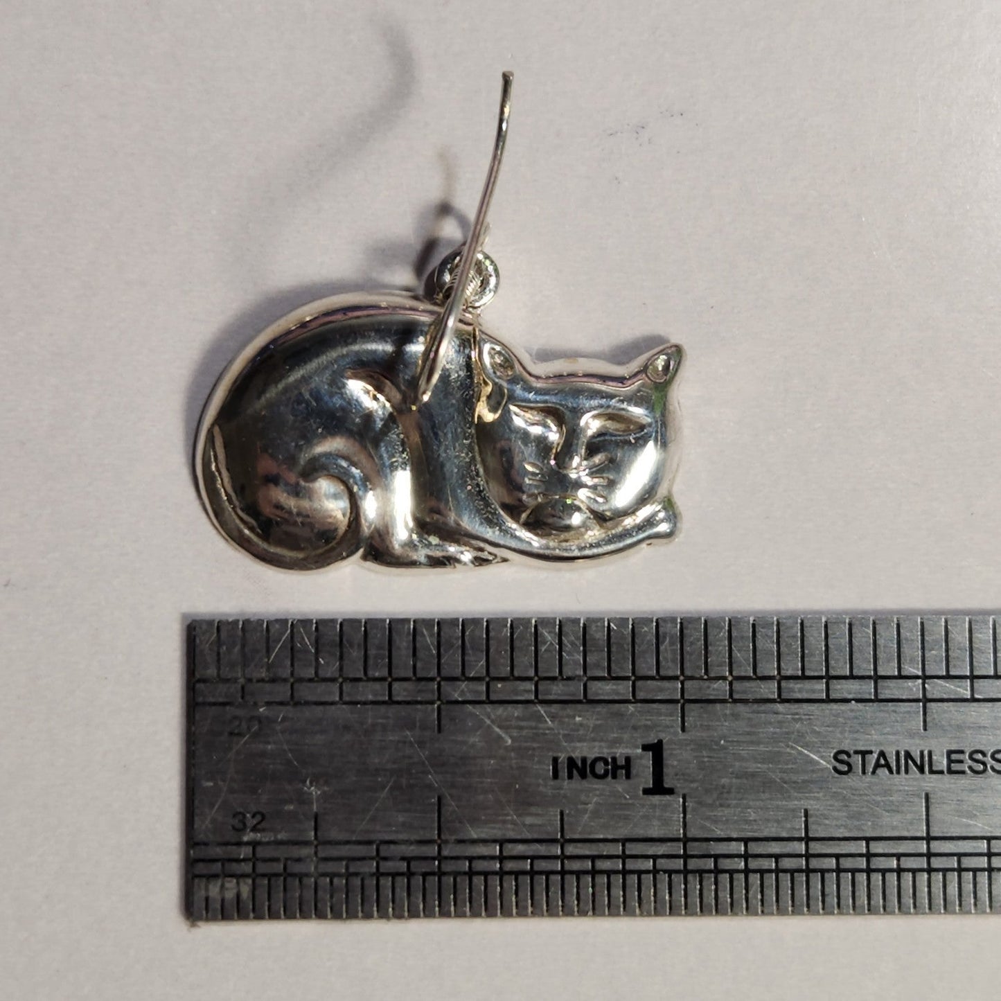 925 Sterling Silver Vintage Cat Earrings